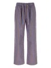 Tekla Striped Poplin Pyjama Pants In Brown