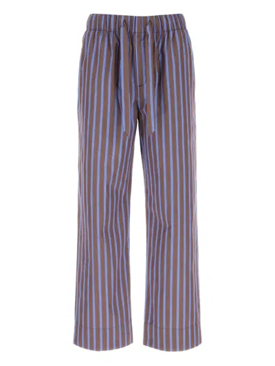 Tekla Striped Poplin Pyjama Pants In Brown