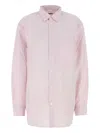 Tekla Striped Poplin Shirt In Pink