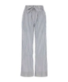 Tekla Cotton Embroidered Pyjama Pants In Gray