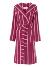 Tekla Striped Robe In Red