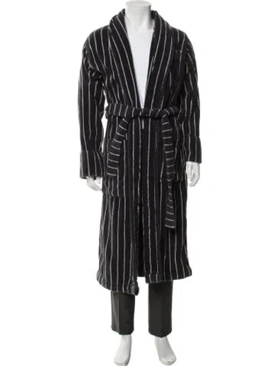 Pre-owned Tekla Striped Robe In Black