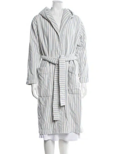 Pre-owned Tekla Striped Robe In Blue