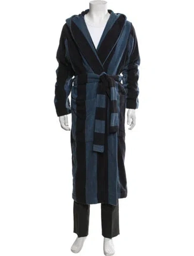 Pre-owned Tekla Striped Robe In Blue