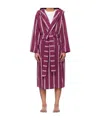 Tekla Burgundy Terry Hooded Bathrobe In Purple