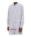 Tekla Striped Shirt In Gray