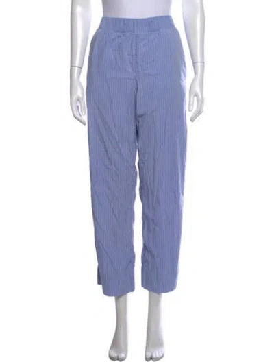 Pre-owned Tekla Striped Wide Leg Pants In Blue