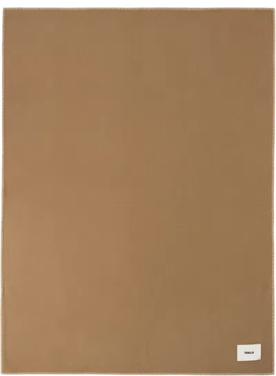 Tekla Tan Lambswool Blanket In Brown