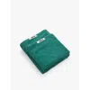 Tekla Teal Green Bordered Organic-cotton Hand Towel 50cm X 80cm