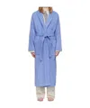 Tekla Blue Classic Bathrobe In Blue