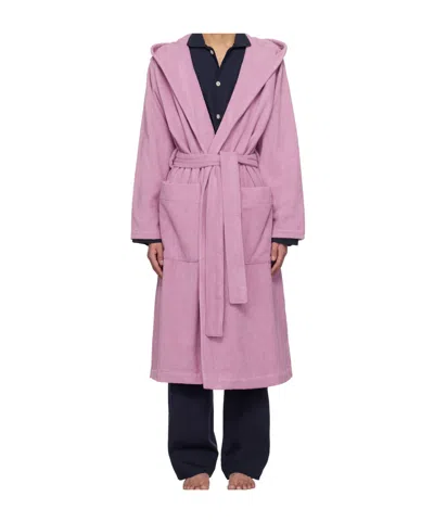 Tekla Terry Classic Bathrobe In Pink