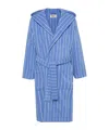 Tekla Terry Hooded Bathrobe In Blue