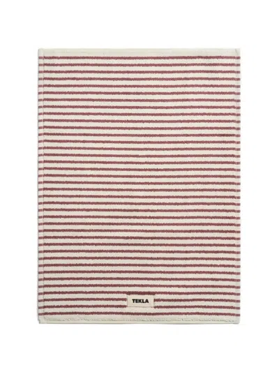 Tekla Terry Stripes Bath Mat In Purple