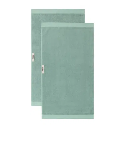 Tekla Two-piece Heavyweight Organic Cotton Towel Set In Green