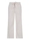 Tekla Stripe-pattern Pajama Trousers In Brown