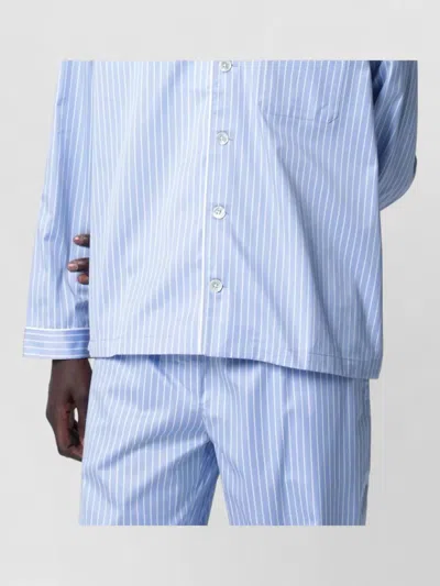 Tekla Underwear Set Long Sleeve Shirt Pocket In Blue