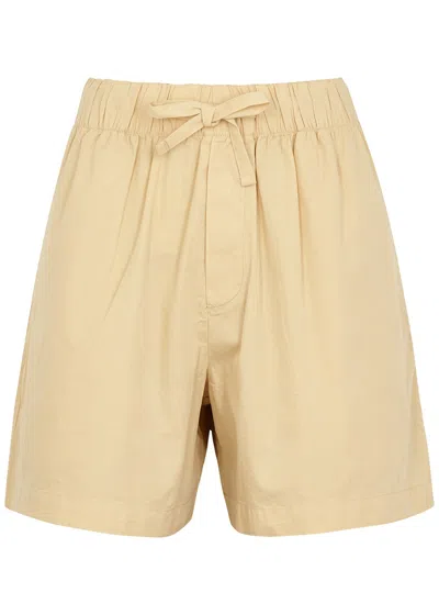 Tekla Unisex Poplin Pyjama Shorts In Beige