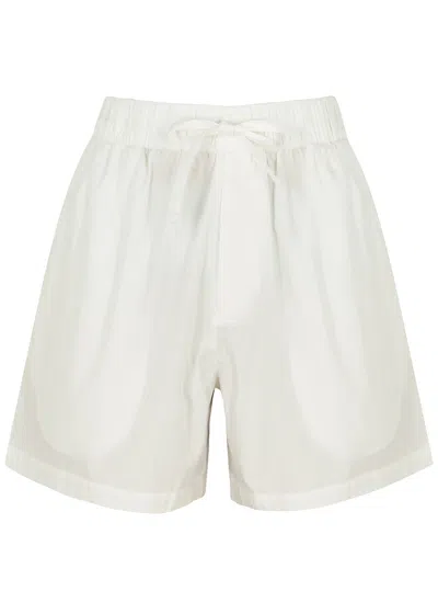 Tekla Unisex Poplin Pyjama Shorts In White