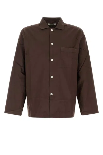 Tekla Unisex Poplin Shirt In Brown
