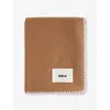 Tekla Whipstitch-finish Brushed-texture Lambs Wool Blanket In Brown
