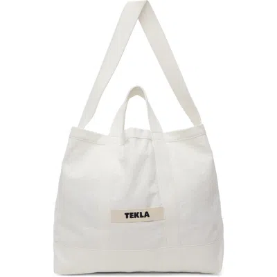 Tekla White Beach Tote In Ivory