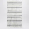 Tekla White Beach Towel With Striped Pattern In White