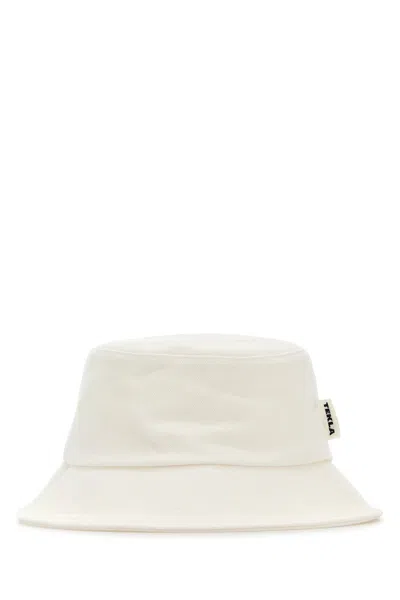 Tekla White Cotton Bucket Hat