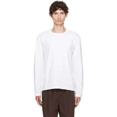 Tekla White Long-sleeved T-shirt In 4-white