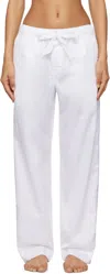 Tekla White Sateen Pyjama Pants In Savoy