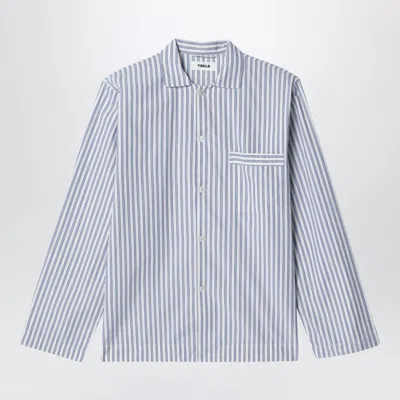 Tekla White/light Blue Striped Pajama Shirt