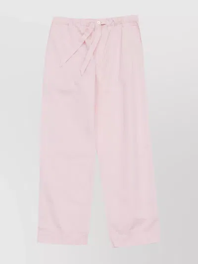 Tekla Wide Leg Satin Pajama Bottoms With Side Stripe In Pink