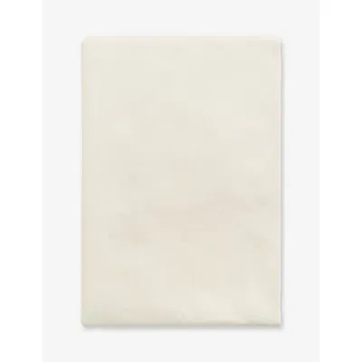 Tekla Winter White Percale Super-king Fitted Cotton Sheet