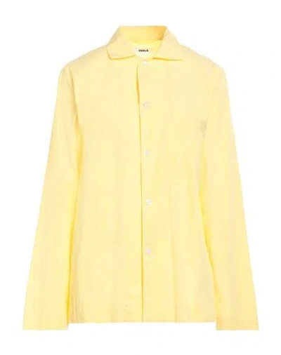 Tekla Yellow Long Sleeve Pyjama Shirt In Lemonade