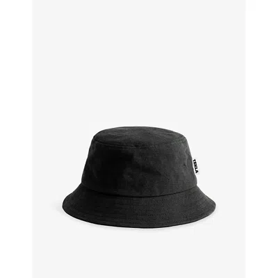 Tekla Womens Cotton Bucket Hat Black Sand
