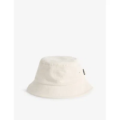 Tekla Womens Cotton Bucket Hat Ivory In White