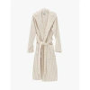 Tekla Womens Sienna Stripes Hooded Striped Organic-cotton Robe