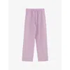 Tekla Womens Striped Cotton-poplin Pyjama Bottoms Size L Purple Pink Stripes