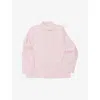 Tekla Womens Soft Pink Striped Patch-pocket Organic-cotton Pyjama Shirt