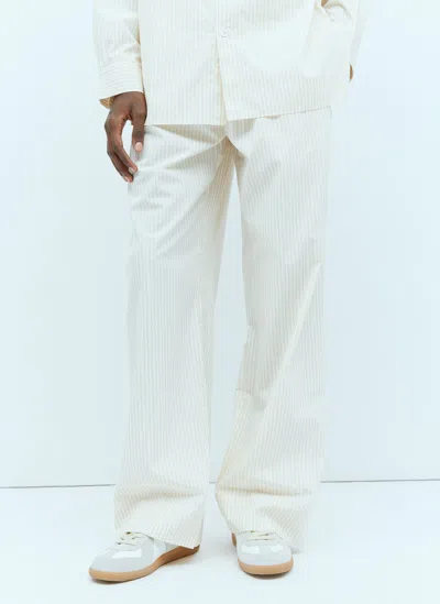 Tekla X Birkenstock Stripe Pants In Cream
