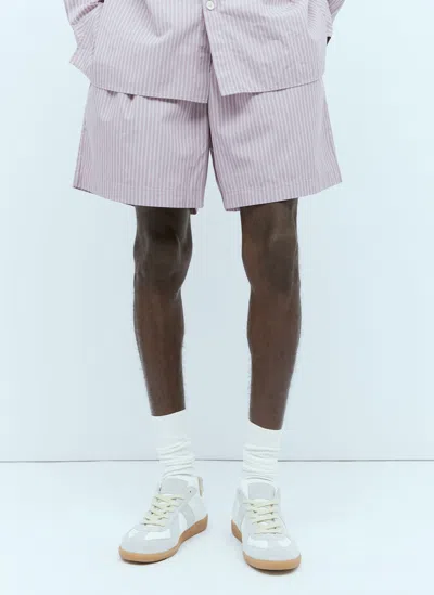 Tekla X Birkenstock Stripe Shorts In Purple