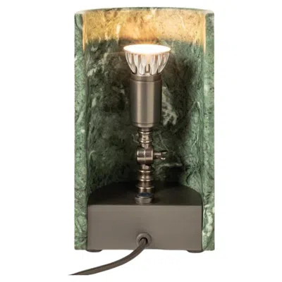 Pre-owned Tekna Astone Coombe Floor Lamp In Marble Verde Guatemala In Black