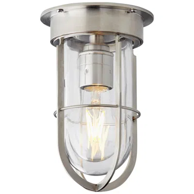 Pre-owned Tekna Docklight Ceiling Light With Brushed Nickel Finish And Clear Glass In Transparent