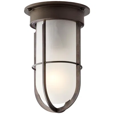 Pre-owned Tekna Docklight Ceiling Light With Dark Bronze Finish And Frosted Glass In Transparent