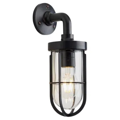 Pre-owned Tekna Docklight Wall Brushed Chrome Plated Brass Clear Glass In Black