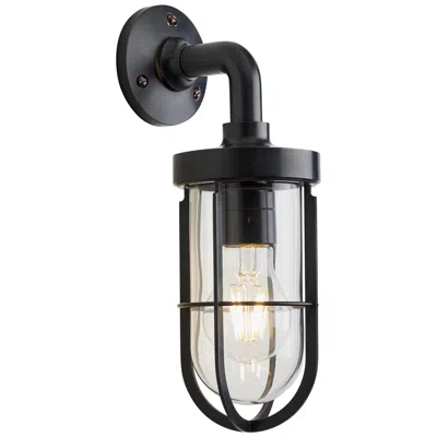 Pre-owned Tekna Docklight Wall Light With Dark Bronze Finish And Clear Glass In Black