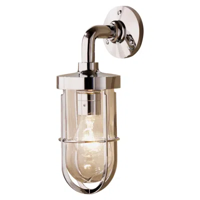 Pre-owned Tekna Docklight Wall Light With Polished Brass Finish And Clear Glass In Sand