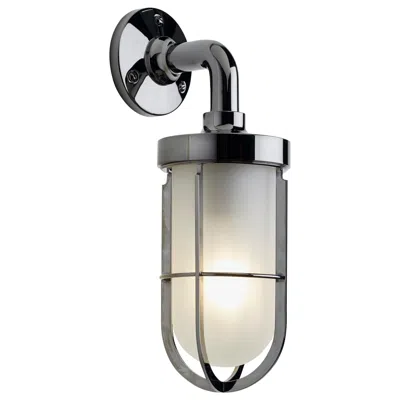 Pre-owned Tekna Docklight Wall Light With Polished Chrome Finish Over Brass Frosted Glass In Transparent
