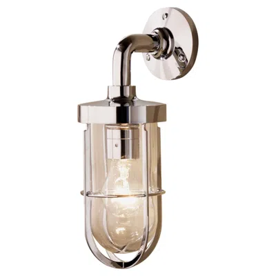 Pre-owned Tekna Docklight Wall Light With Polished Chrome Plated Brass And Clear Glass In Sand