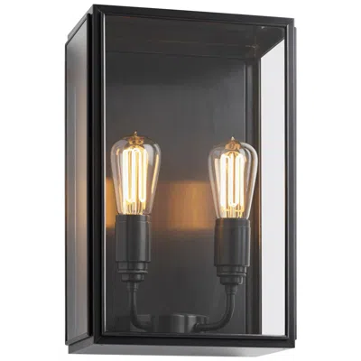 Pre-owned Tekna Essex City-c Wall Light With Dark Bronze Finish And Clear Glass In Black