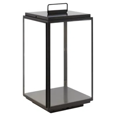 Pre-owned Tekna Ilford Floor Large On Battery - 3000k Sateen Brass Ribbed Glass In Black